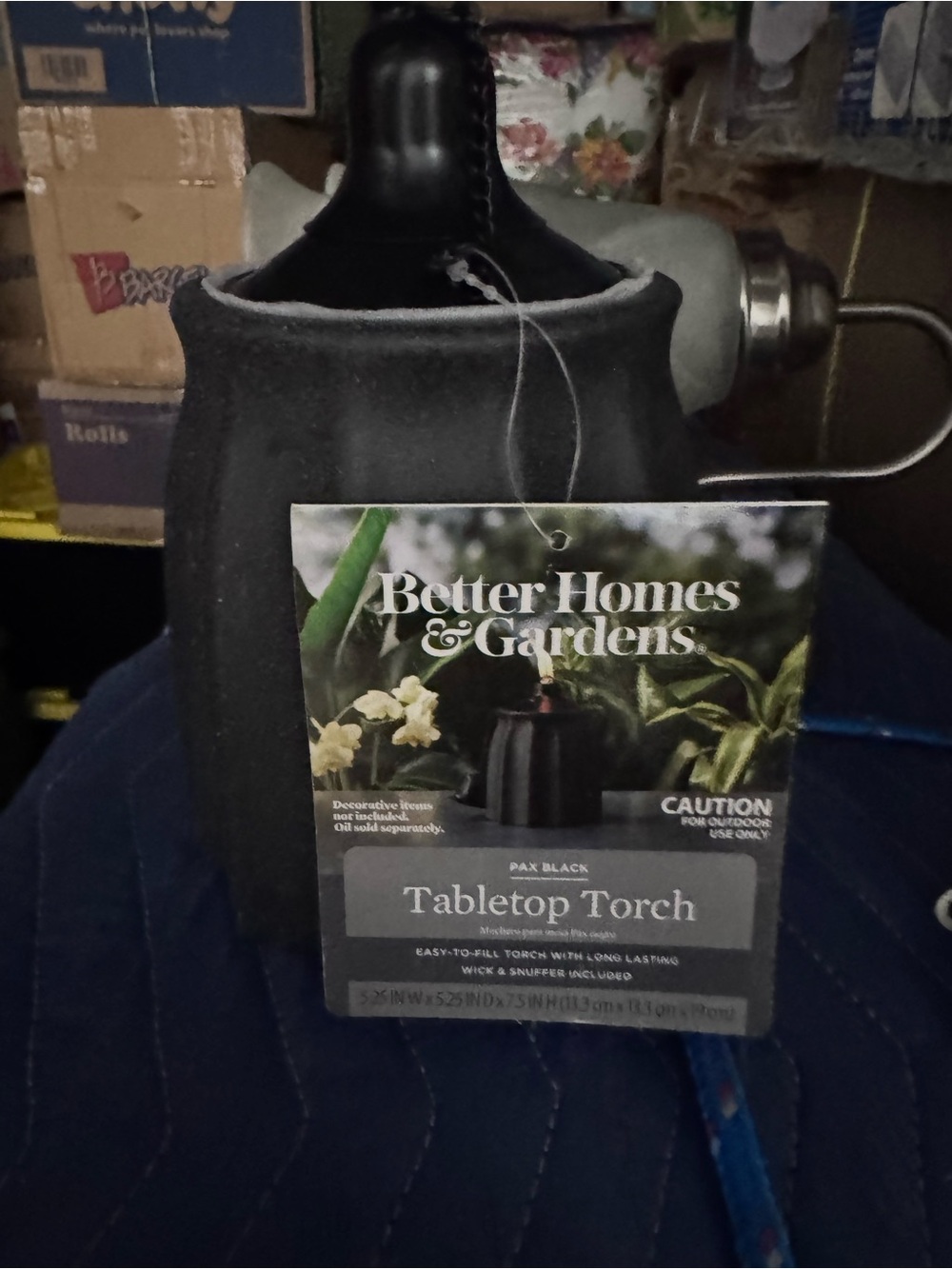 Better Homes And Gardens Black Tabletop Torch Lantern